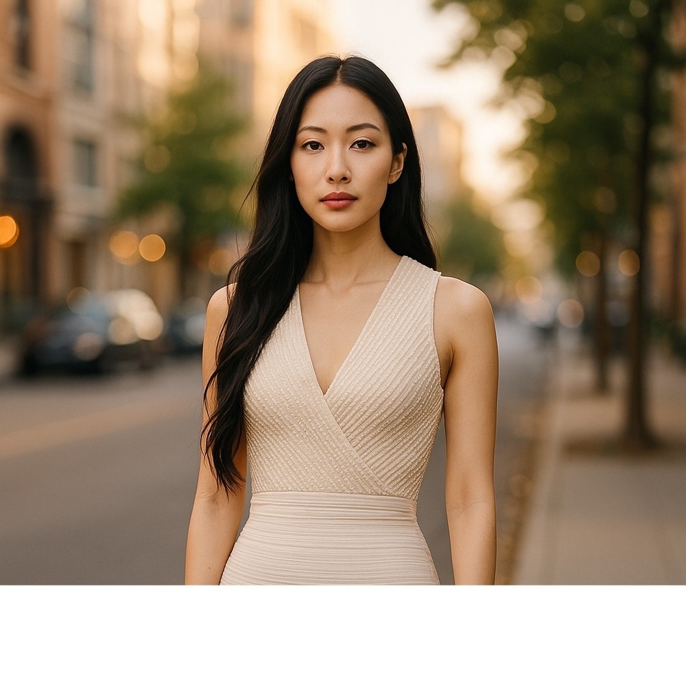 White House Black Market Cream Halter-Neck Top